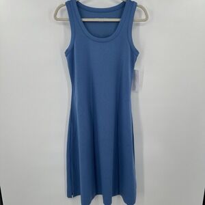 NWT Soft Surroundings Ceri Knit Riverside Blue‎ Sleeveless Midi Dress Size Small